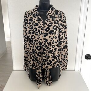 Buddy Love Leopard Button Down Tunic